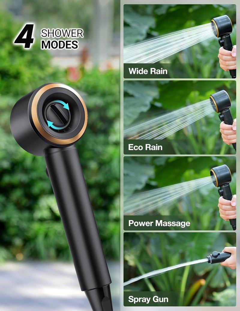 Docusvect Portable Shower for Camping 8000mAh with 3X Stronger Water Flow, Portable Camping Shower with 5 Pressure Levels, 4 Spray Modes, 26oz Ultra Lightweight, IPX8 Waterproof - Image 5